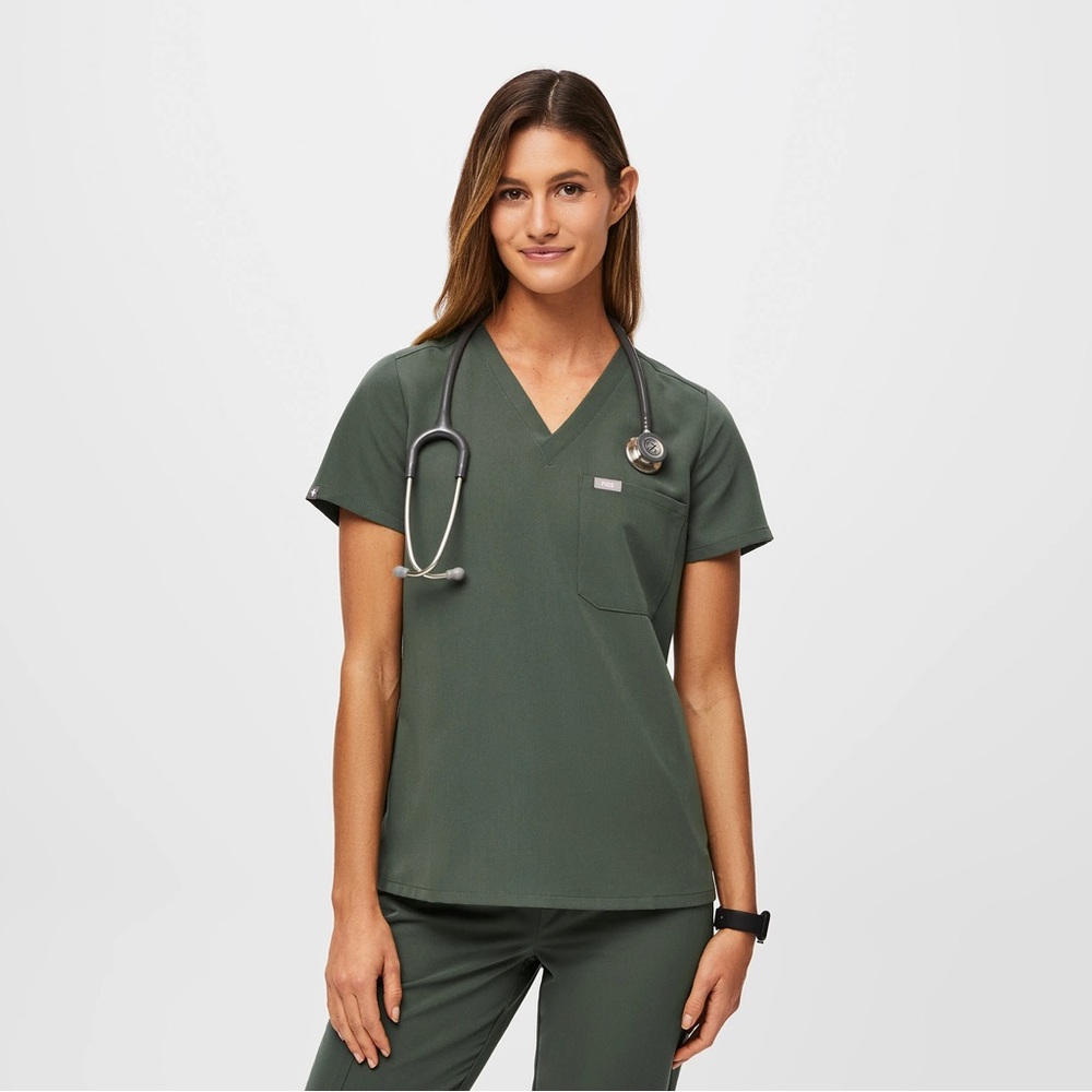 Figs Moss V-Neck Women's Scrub Top